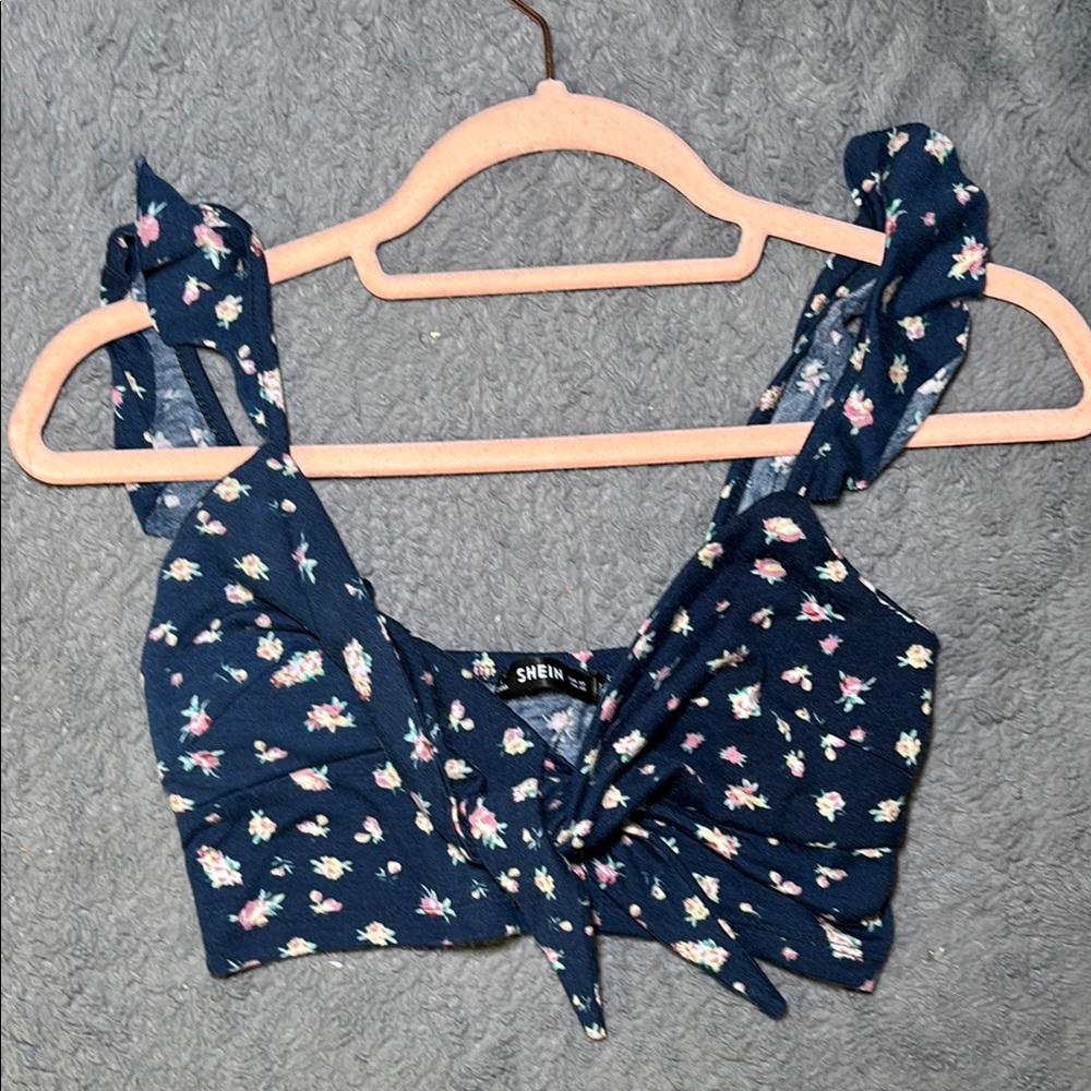 SHEIN Navy Floral Women's Top